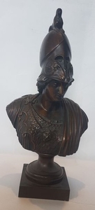 Bust of Athena; Bronze sculpture with brown patina…