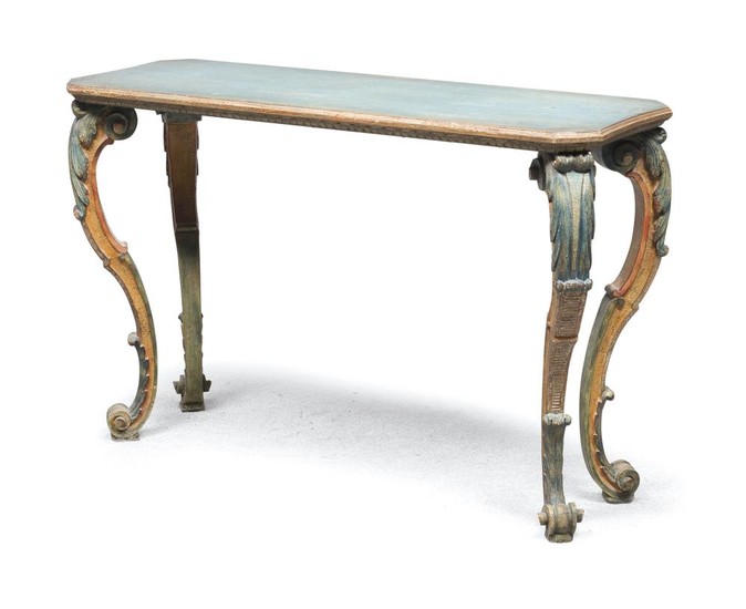 CENTER TABLE IN LACQUERED WOOD ELEMENTS OF THE 18TH CENTURY