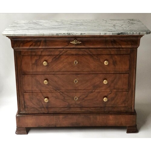 COMMODE, 19th century French Louis Philippe figured walnut a...