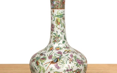 Canton porcelain polychrome bottle vase Chinese, 19th Century painted in...