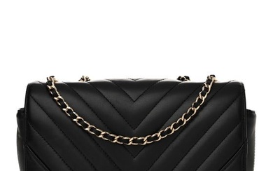 Chanel Calfskin Chevron Quilted Small