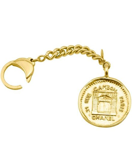 Chanel Rue Cambon Stamped Coin Keychain Circa 1984