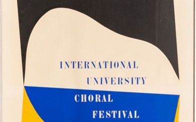 Charles Hinman (American, B. 1932) Screenprint on Wove Paper, Ca. 1965, "International University Choral Festival", H 38" W 24"