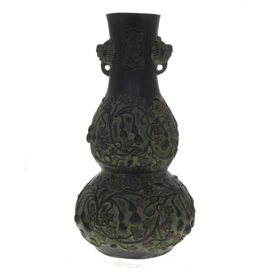 Chinese Bronze Double Gourd Vase.