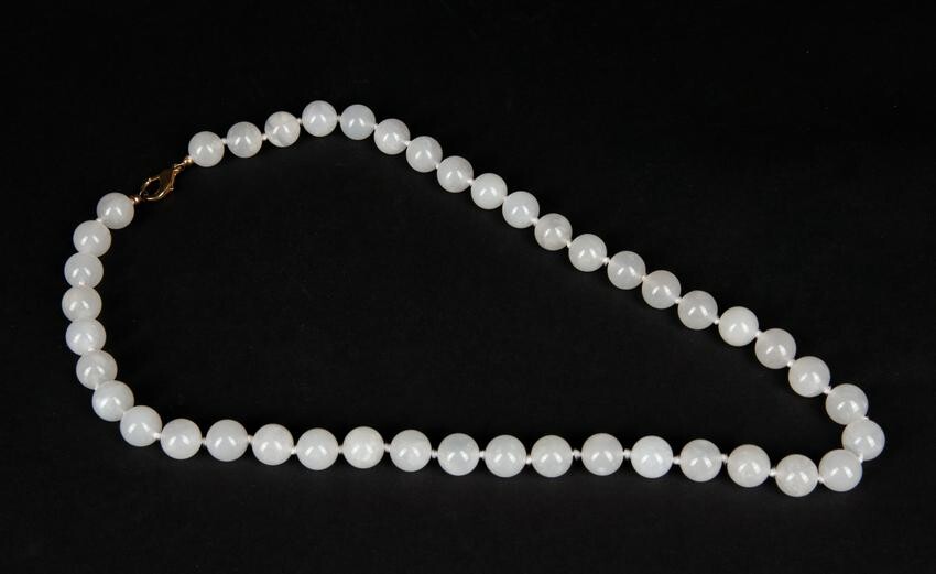 Chinese Export White Color Jade Necklace