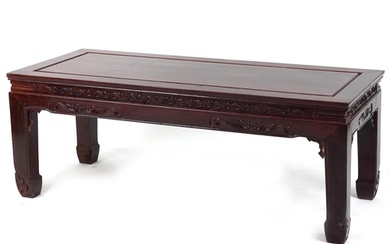 Chinese hardwood centre table with rectangular top, possibly...