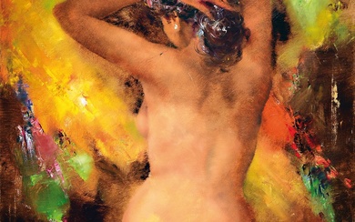 Christian Jereczek, 1935 Berlin-2003, nude back, oil/canvas, signed lower right,...
