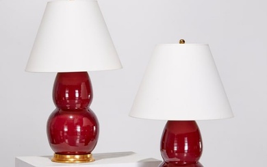 Christopher Spitzmiller, pair "Double Gourd" lamps