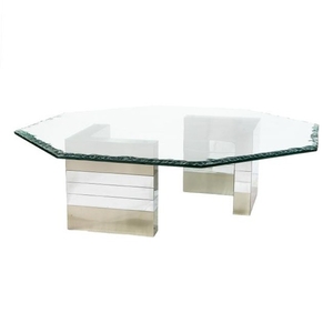 Chrome and Chipped Glass Coffee Table