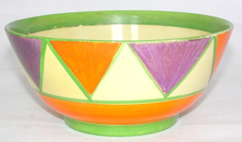 Clarice Cliff Bizarre Newport Art Deco Geometric Pattern Bowl...