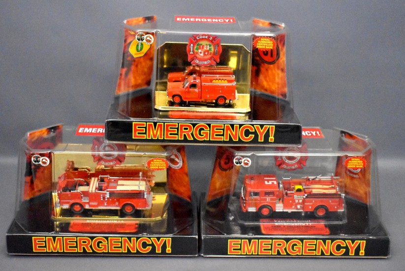 Code 3 1/64 die cast Emergency! TV series fire truck set in