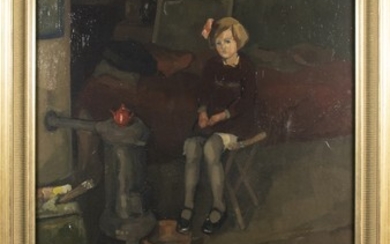 Cor Noltee (1903-1967), portrait of Nel Noltee seated in a...