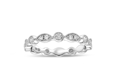 Diamond 1/4ctw Stackable Ring Set In 14k White Gold