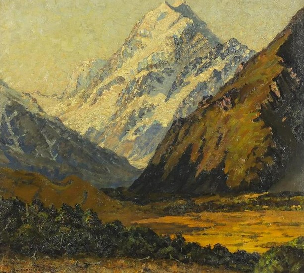 Duncan Darroch - Mountain landscape, New Zealand, oil