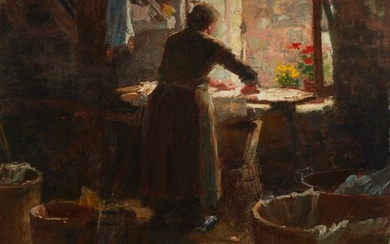 Edward H. Potthast (1857-1927), "Ironing"