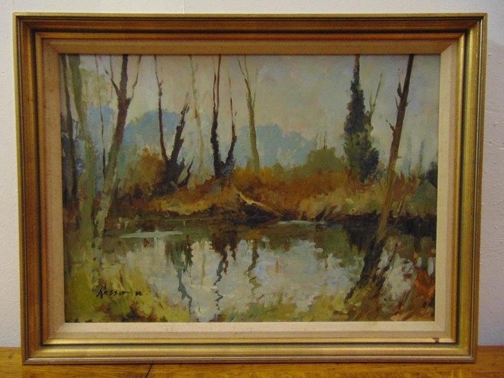 Edward Wesson RI RBA RSMA framed oil on panel titled A Winte...