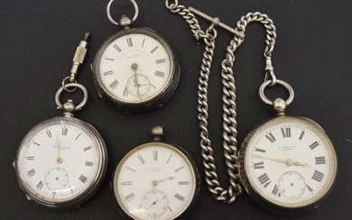 Edwardian silver cased open-face pocket watch