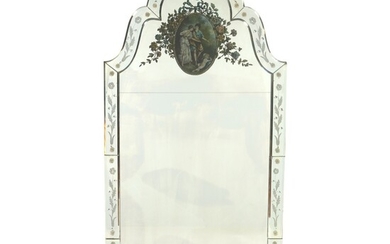 Eglomise and Etched Glass Mirror