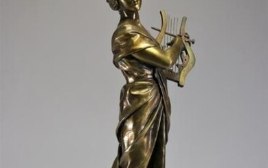 Emmanuel VILLANIS (1858-1914) large bronze "Sappho"