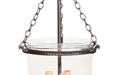 English Regency Bell Jar Glass Pendant Light