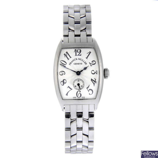 FRANCK MULLER - a lady's stainless steel Casablanca Cintrée Curvex bracelet watch.
