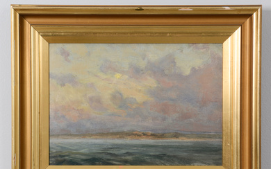 FRANK LEWIS EMANUEL. Coastal landscape, oil on panel, signed.