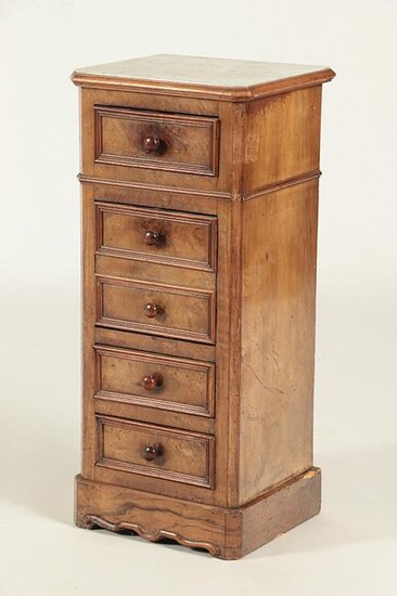 FRENCH WALNUT MARBLE TOP NIGHT STAND C 1890