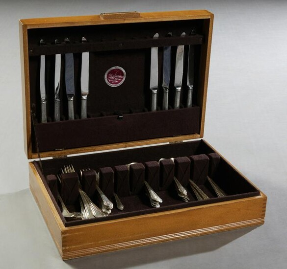 Fifty-Four Piece Set of Sterling Flatware, c. 1930, by