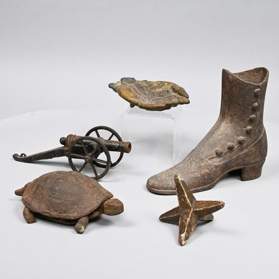 Five American Cast-Iron Decorative Table Objects