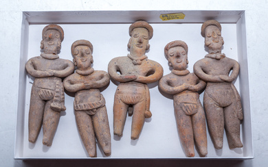 Five Pre-Columbian Colima Earthenware Figures