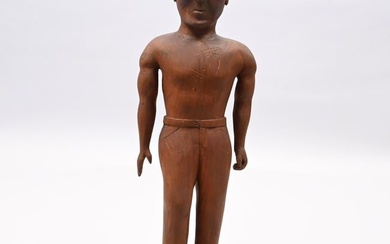 Folk Art Carved Wood Figure of a Man