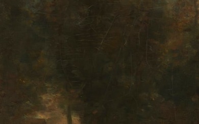 Follower of Jean-Baptiste-Camille Corot (1796-1875), Barbizon Landscape, Oil on canvas laid to