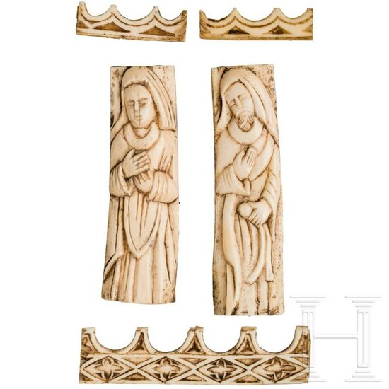 Four Italian carved bone fragments in the manner of