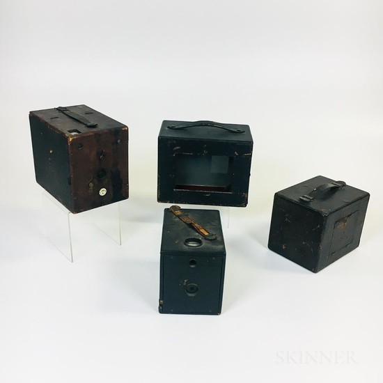 Four Plate Cameras, Rochester, New York, two Sunart cameras: a 5 x 7 "Folding View" and a 4 x 5 "Junior No. 2"; a Western "Cyclone Jr"