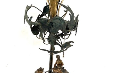 Franz Bergman Vienna Figural bronze lamp