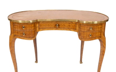French Louis XVI style kidney-form writing desk