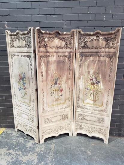 French Style 3 Panel Dressing Screen (h:180 x d:120cm)