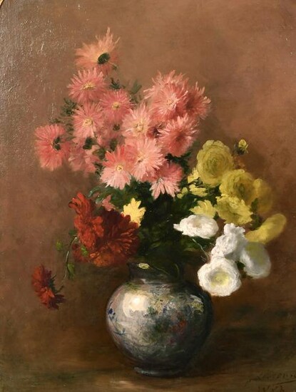 French school (c. 1884) A still life of mixed flowers