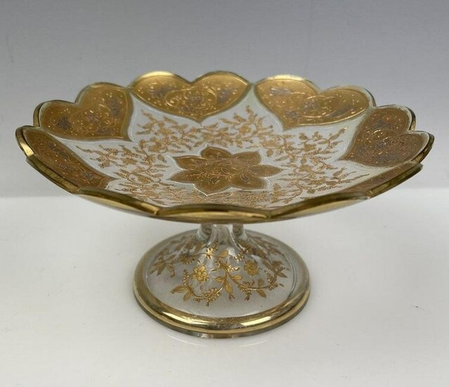 GILT AND ENAMELED MOSER DISH