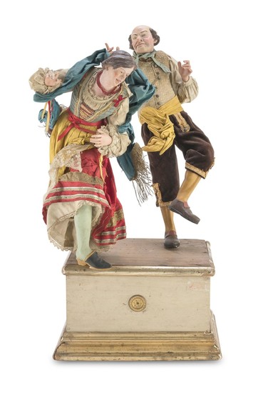 GROUP OF TWO CRIB FIGURES - NAPLES 19TH CENTURY