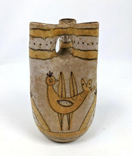 GUIDO GAMBONE Italian Art Pottery Wedding Vase. Hand Pa