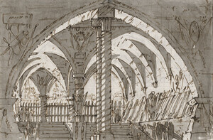 Galliari, Gasparo – Theaterprospekt mit einer Säulenhalle