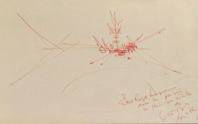 Georges MATHIEU (1921-2012) – Composition, 1968 – Stylo bille sur papier, ( pap…