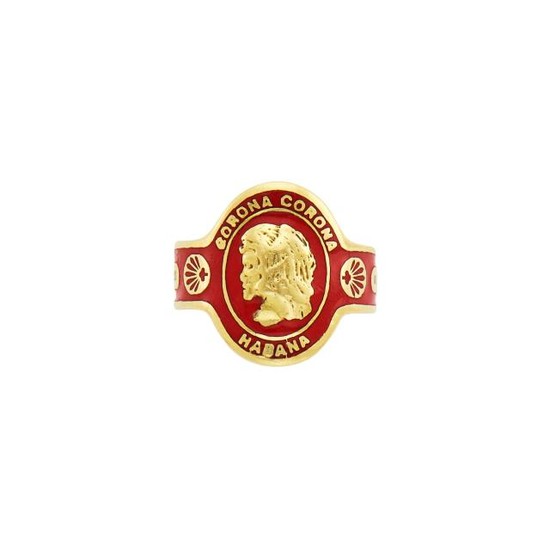 Gold and Red Enamel Cigar Band Ring, Cartier