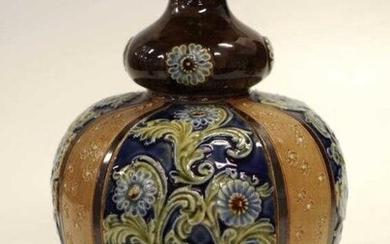 Good Vintage Doulton Lambeth table vase blossom decorated on...