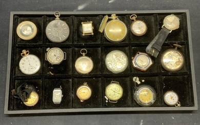 Group Lot 18 Vtg Pocket Watches, Watch, More