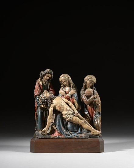 Groupe de bois sculpté et polychromé La Déploration du Christ Pays-Bas du Sud, premier quart du XVIe siècle