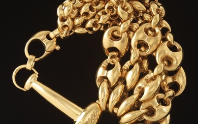 Gucci 18k Gold Horsebit Bracelet