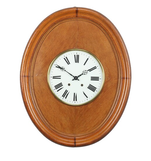 (-), Gustav Becker wall clock in oak oval...