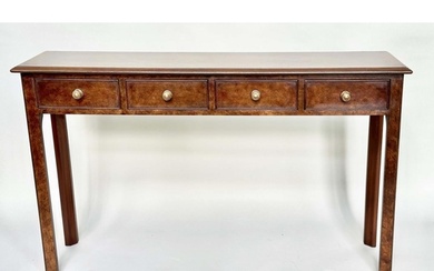 HALL TABLE, George III design burr walnut crossbanded with f...